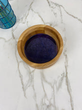Load image into Gallery viewer, Groovy Purple Resin Wooden Bowl