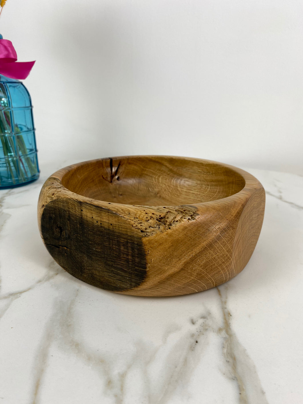 Oak Not Round Wooden Bowl