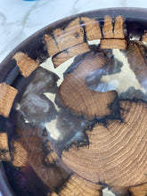 Load image into Gallery viewer, Purple &amp; Pearlescent Resin &amp; Wood Bowl
