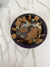Load image into Gallery viewer, Purple &amp; Pearlescent Resin &amp; Wood Bowl
