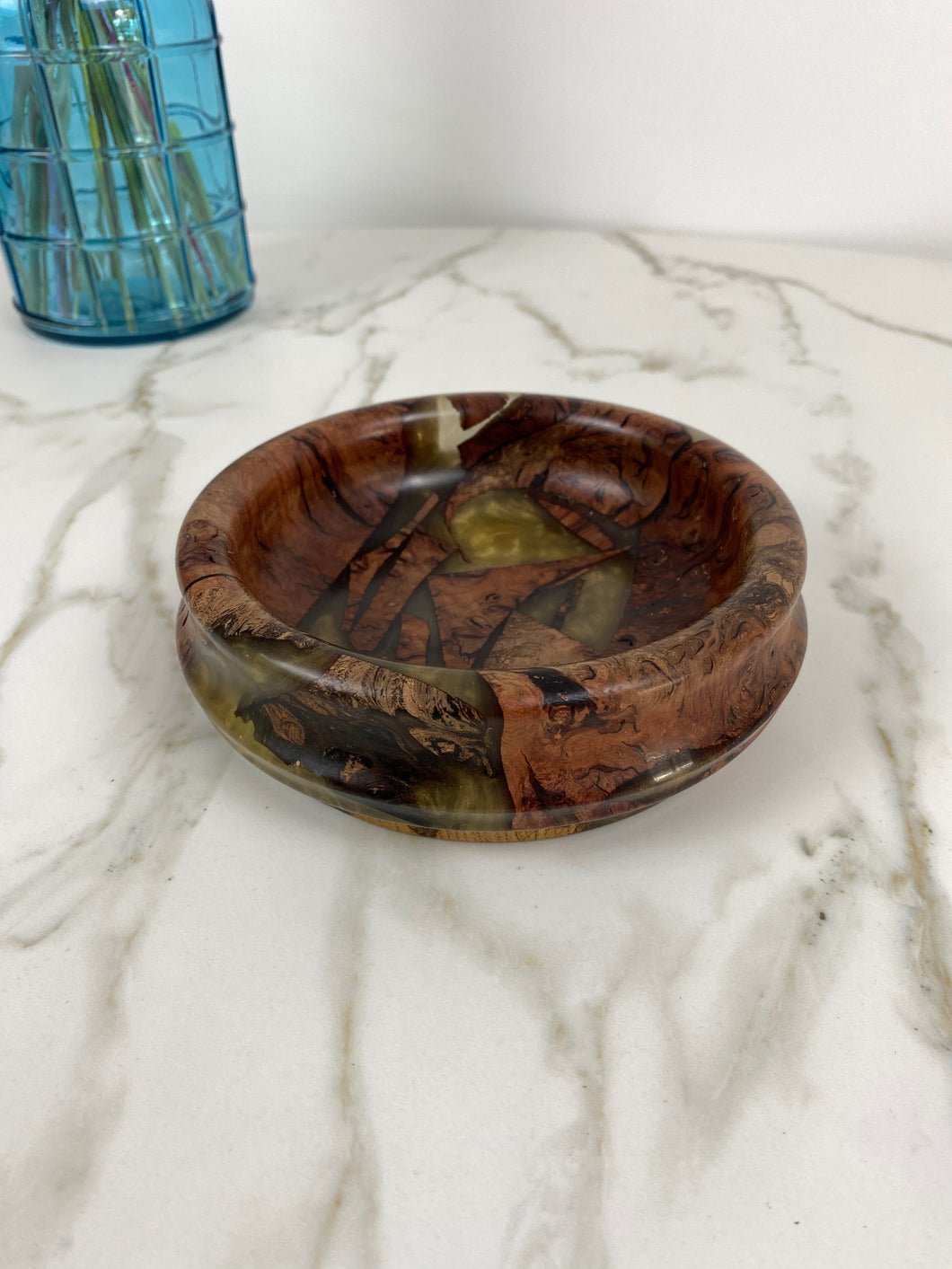 Gold Resin Bowl with Australian Burl