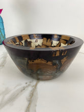 Load image into Gallery viewer, Purple &amp; Pearlescent Resin &amp; Wood Bowl
