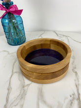 Load image into Gallery viewer, Groovy Purple Resin Wooden Bowl
